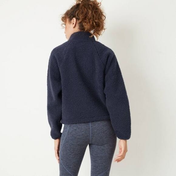 Joy Lab Sweatshirt Womens Size Small 1/2 Zip Sherpa Pullover Navy Blue NWT - Picture 3 of 8